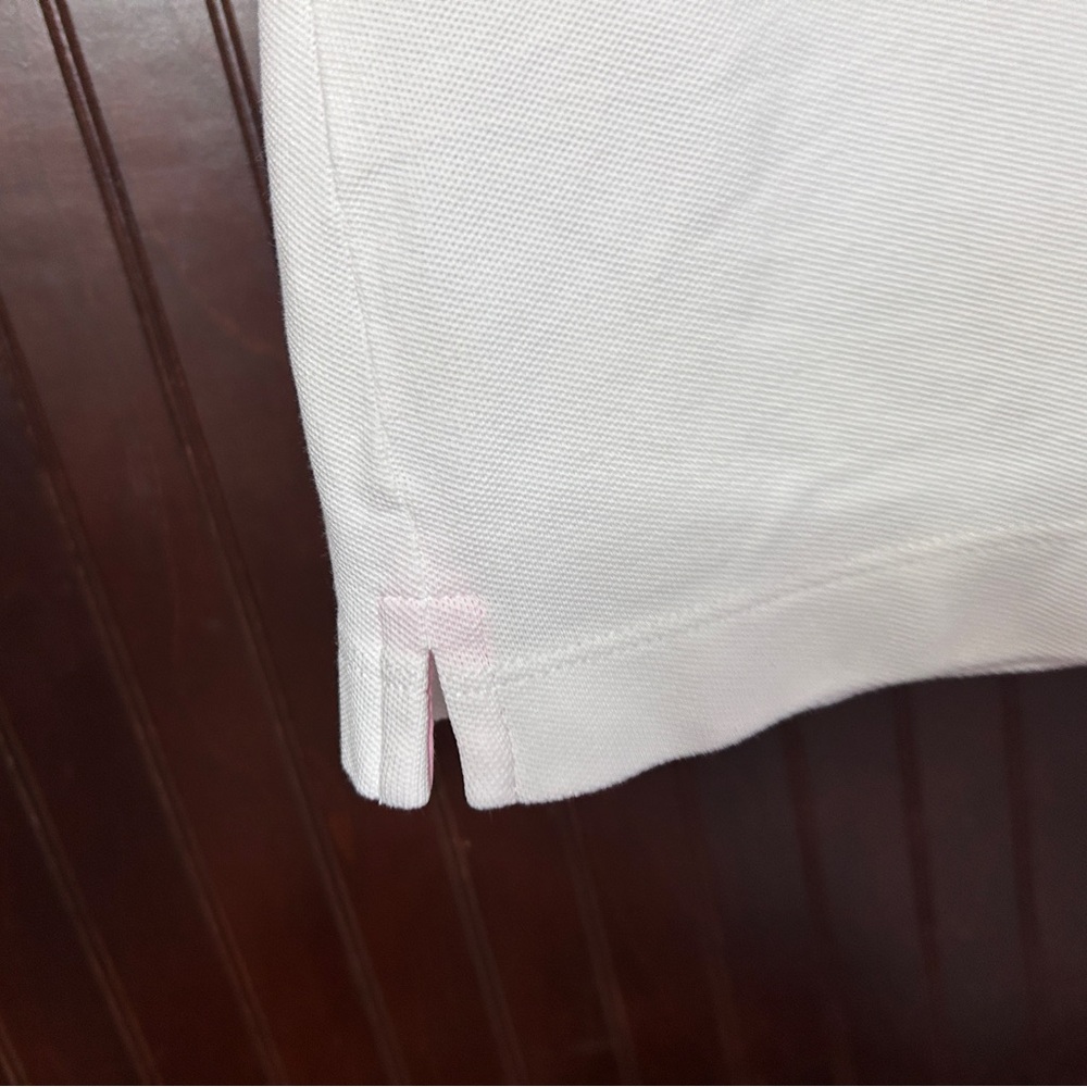 LILLY PULITZER White Chic Fit Pique Polo Logo Y2K Preppy Golf Tennis Resort Sz L - Picture 10 of 14